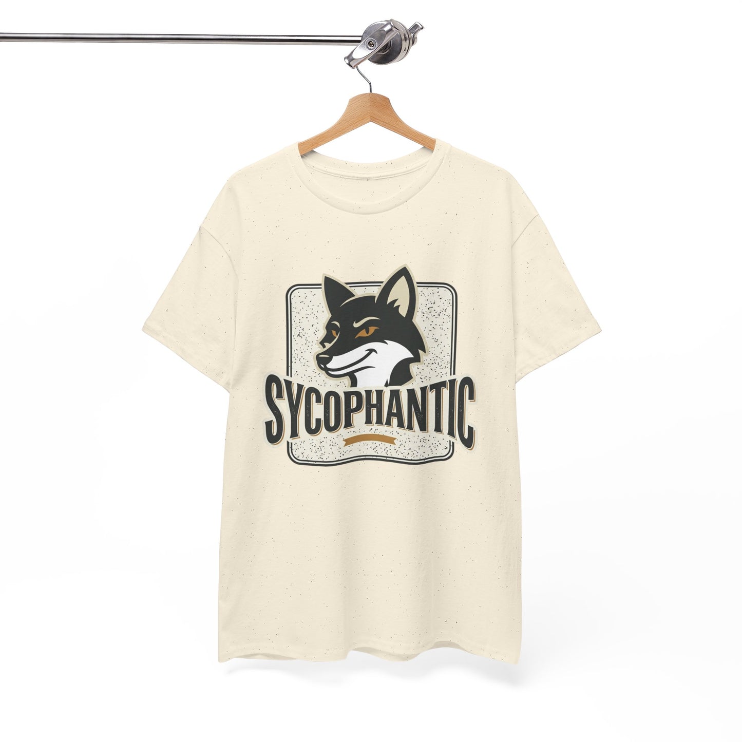Sycophantic Fox Graphic Tee — Retro Animal Logo T-Shirt