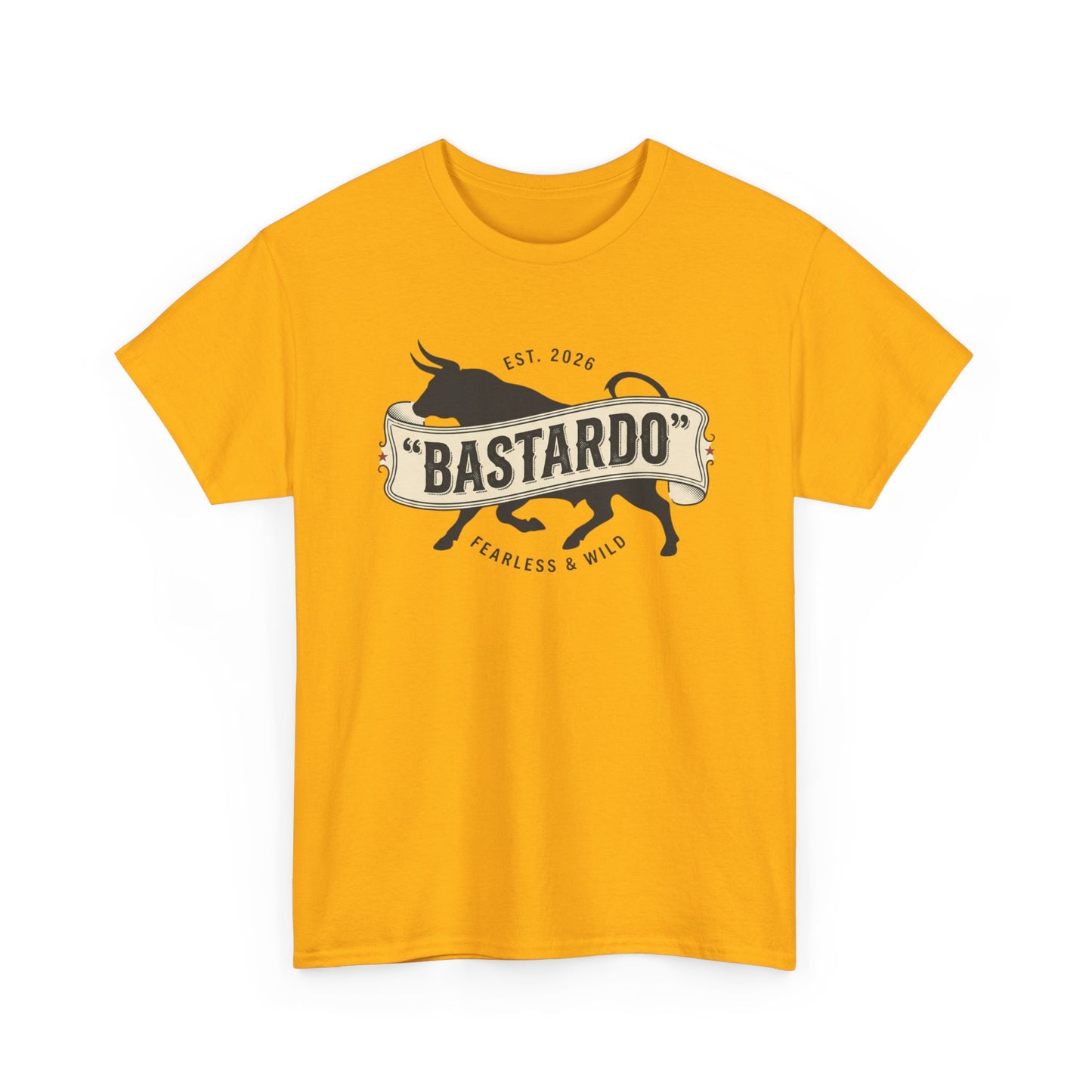 Bastardo Graphic Tee — Vintage Bull Emblem T-Shirt