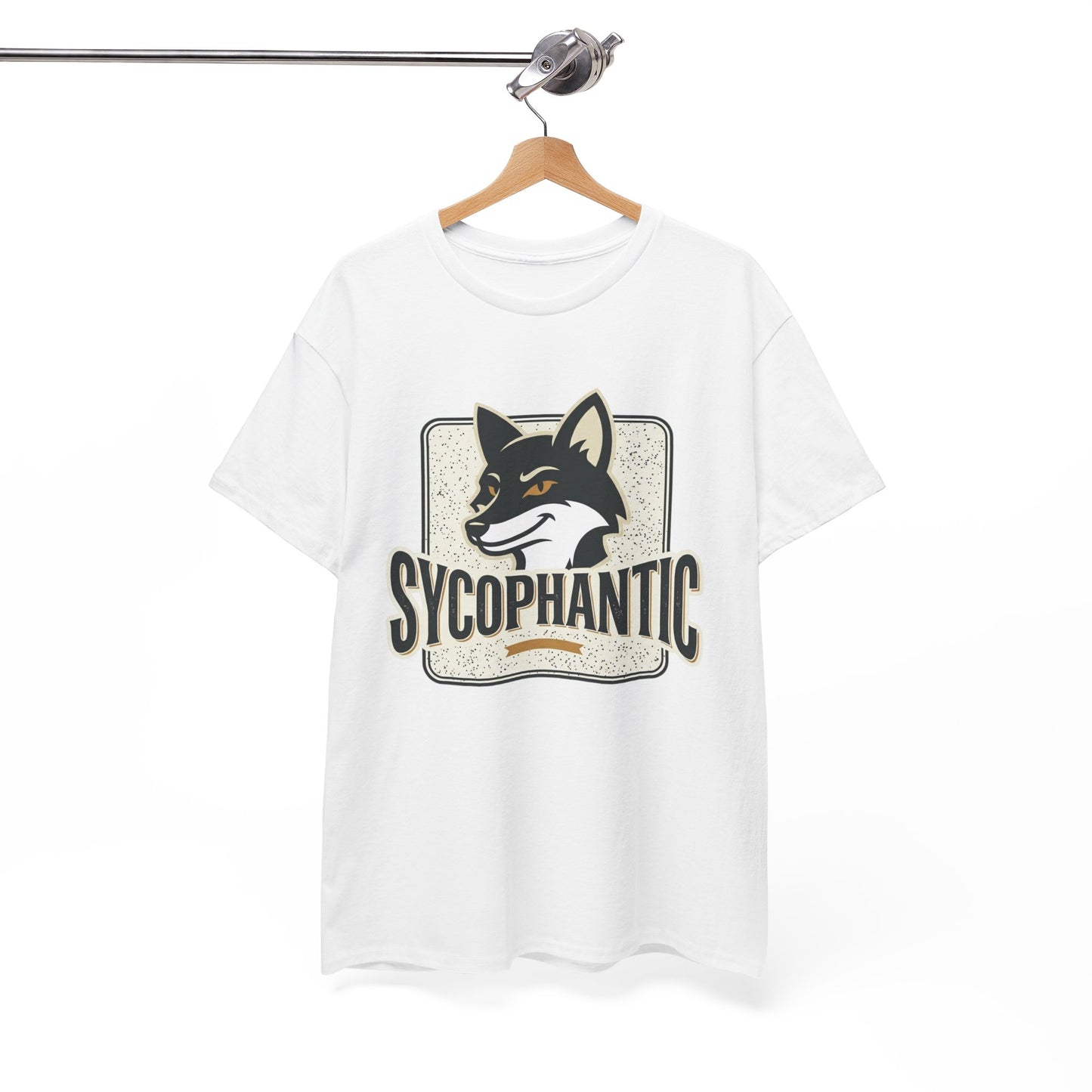 Sycophantic Fox Graphic Tee — Retro Animal Logo T-Shirt