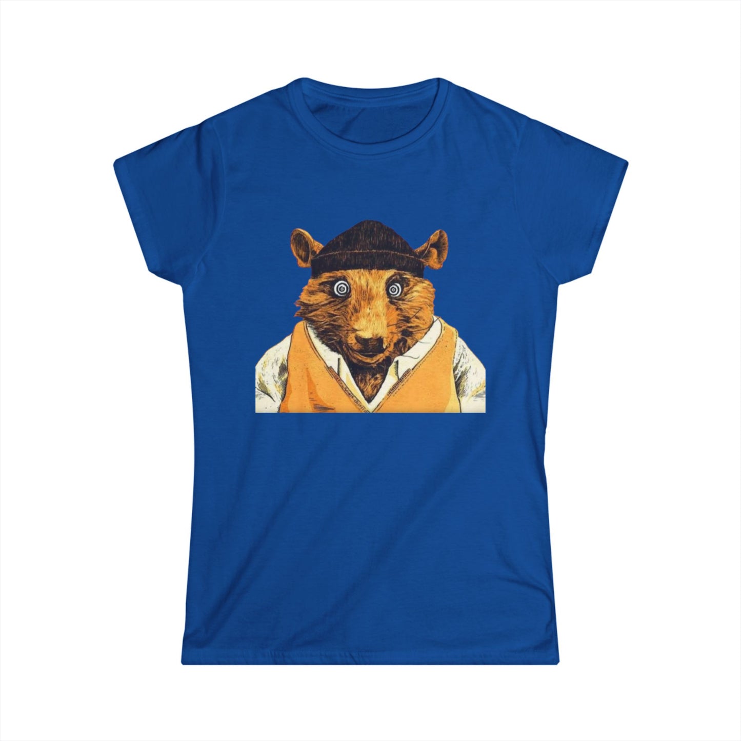 Beaver Portrait Tee — Retro Dressed Animal Graphic Women's Shirt