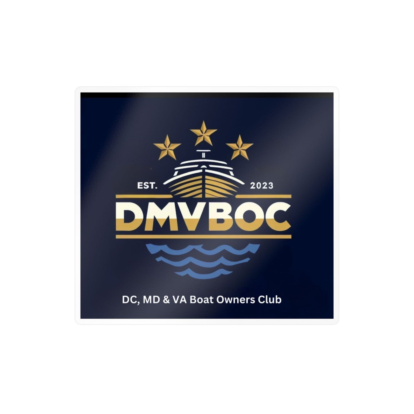 DMVBOC Boat Club Kiss-Cut Vinyl Sticker — DC MD VA Boat Owners Club Logo Decal