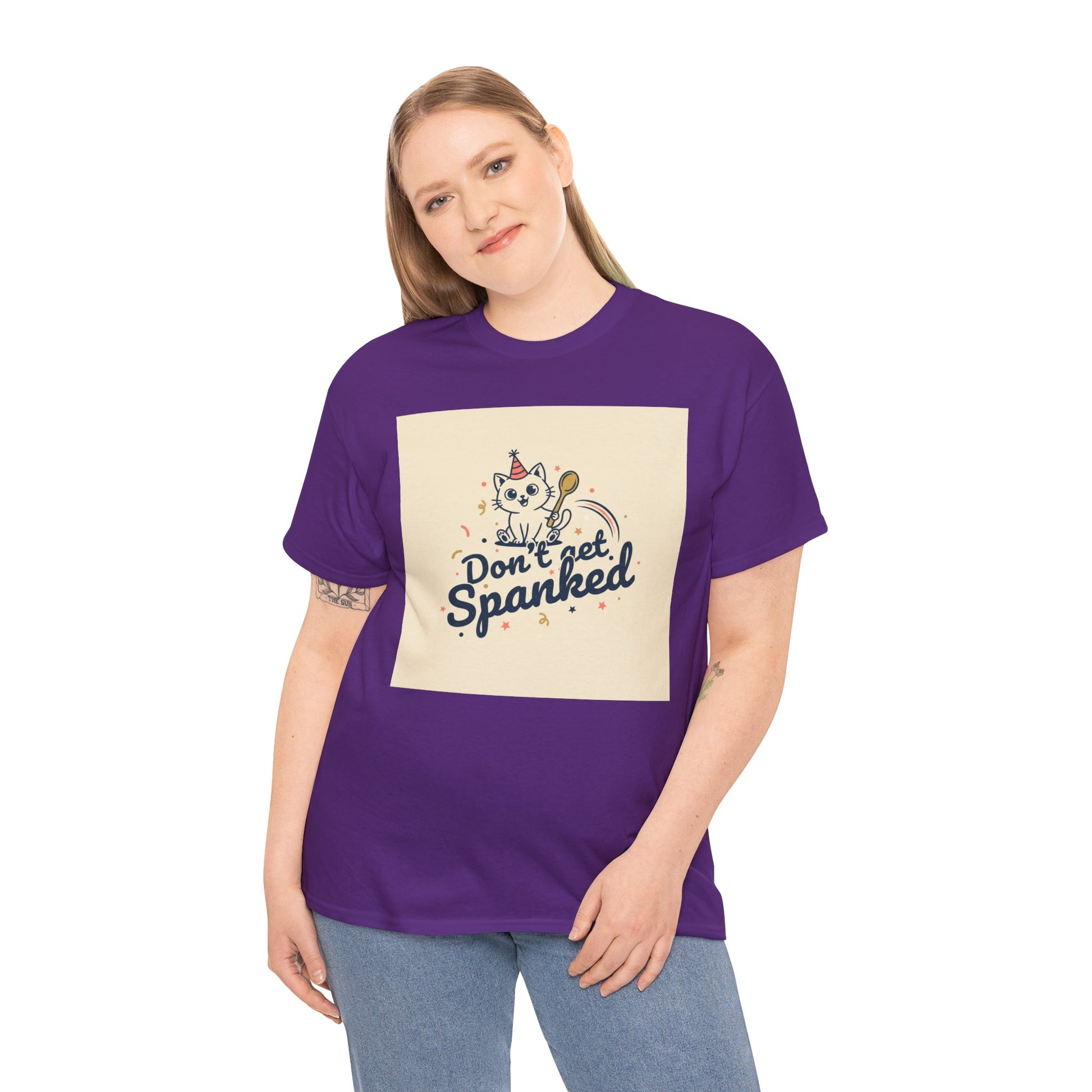 Don’t Get Spanked Cat Tee — Cute Retro Kitten Graphic T-Shirt Printify
