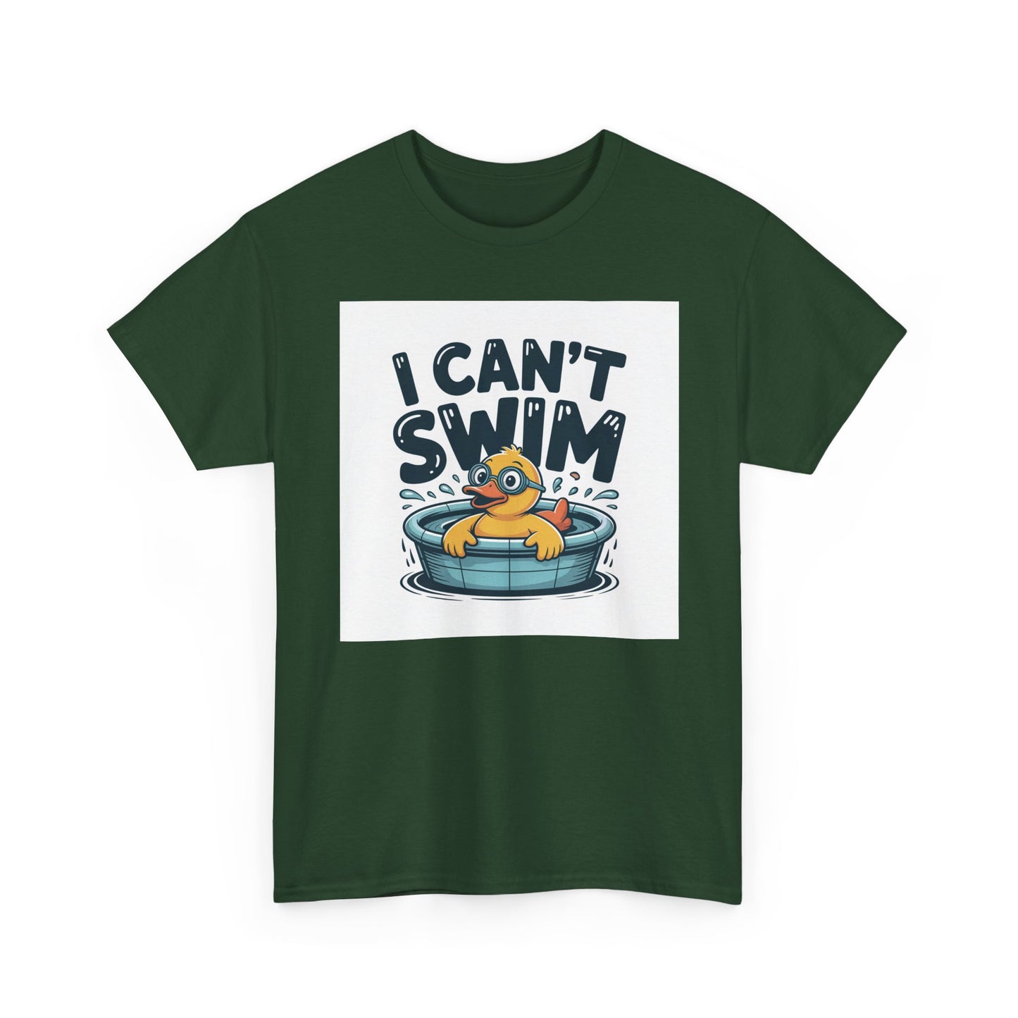 I Can't Swim Duck T-Shirt — Cute Funny Pool Float Graphic Tee