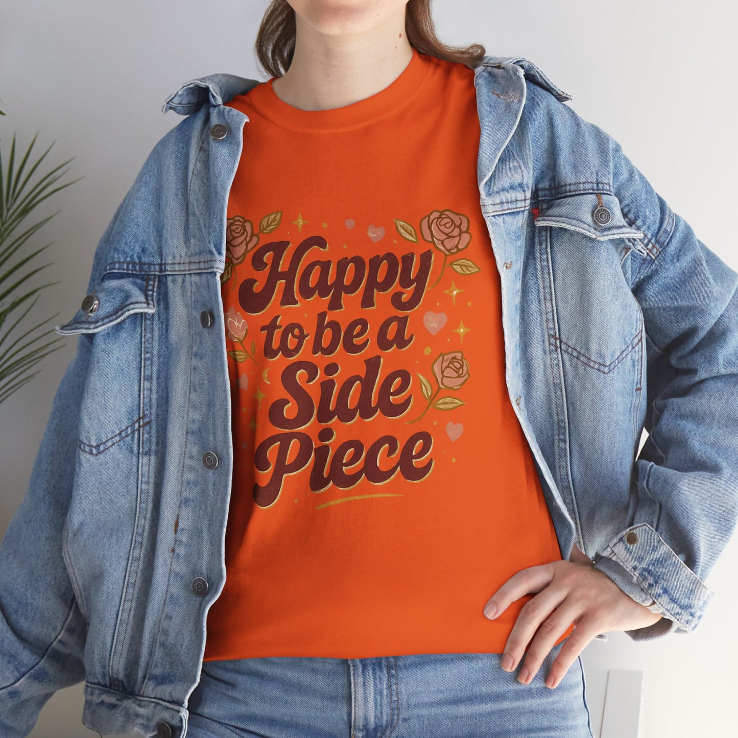 Happy to Be a Side Piece Tee — Retro Floral Statement T-Shirt