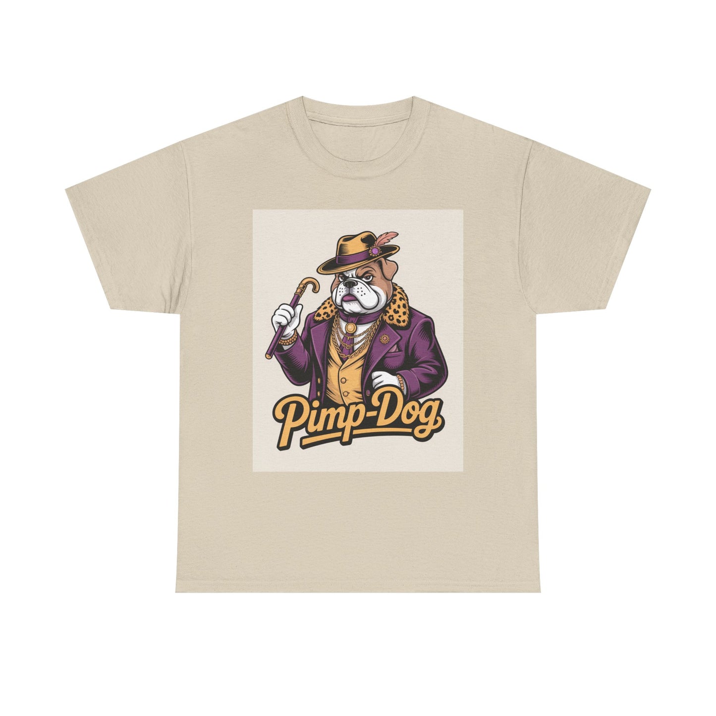 Pimp-Dog Graphic Tee — Retro Bulldog Character Shirt Printify