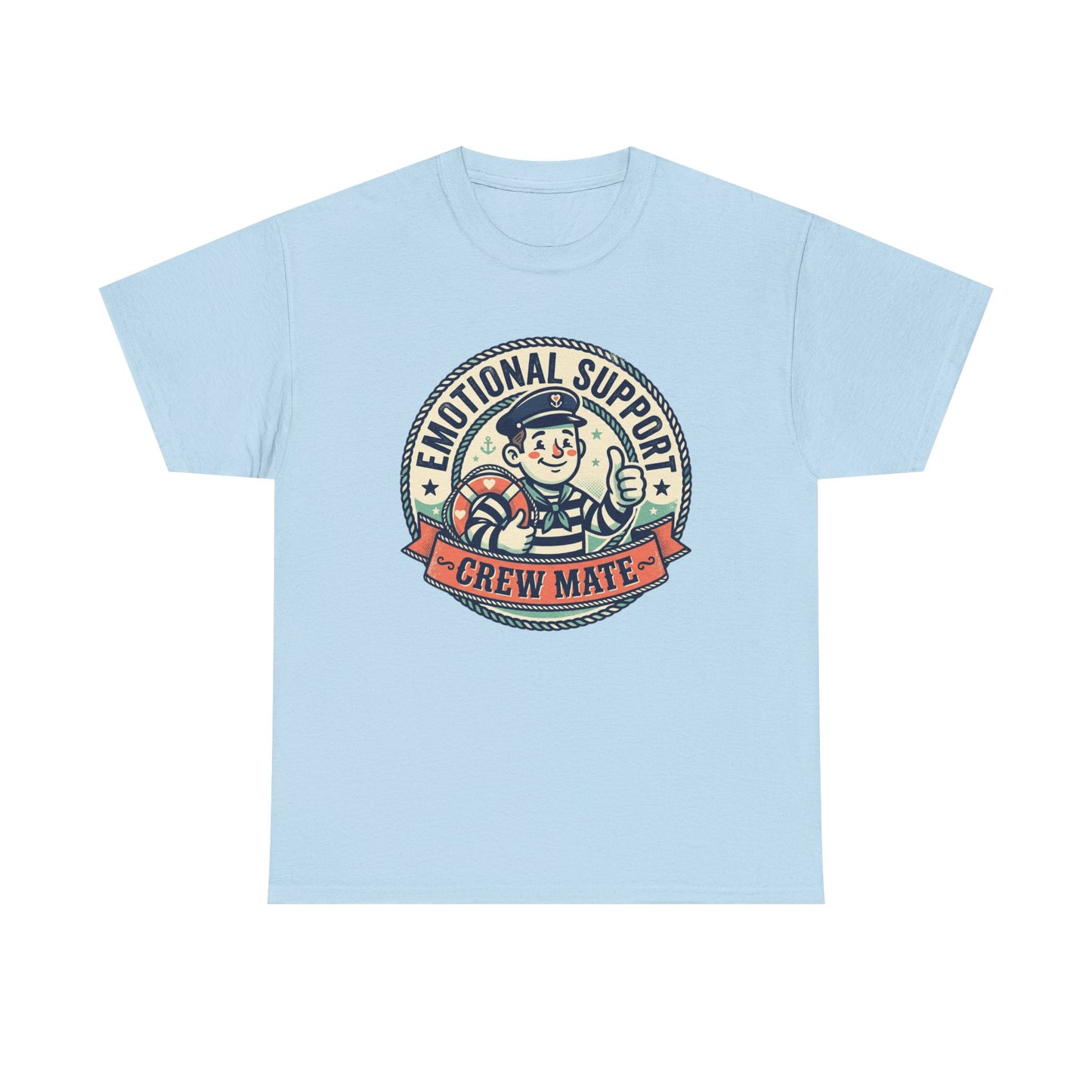 Emotional Support Crew Mate T‑Shirt — Retro Nautical Crewmate Tee Printify