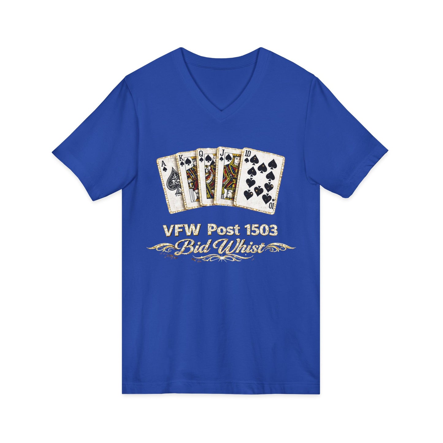 VFW Post 1106 'Bad Beats' Poker Card V-Neck Tee