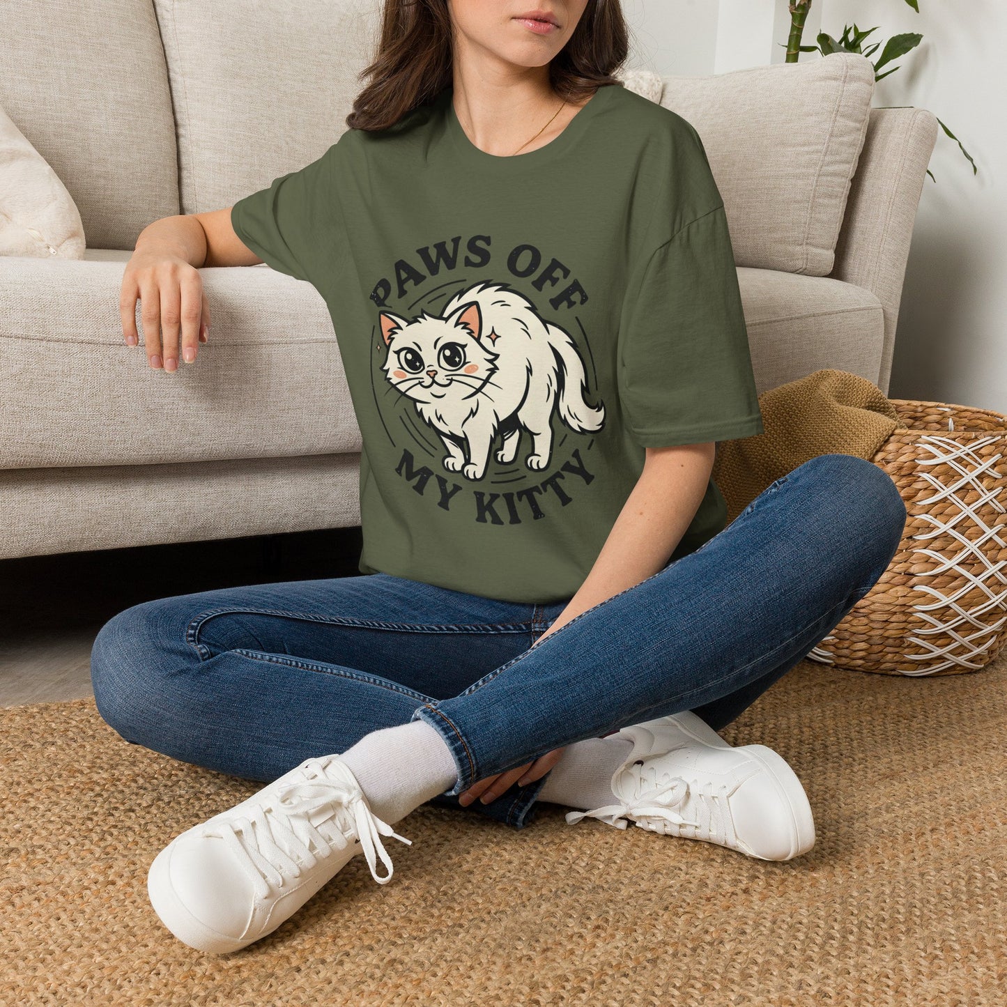 Paws Off My Kitty T-Shirt — Cute Protective Cat Graphic Tee