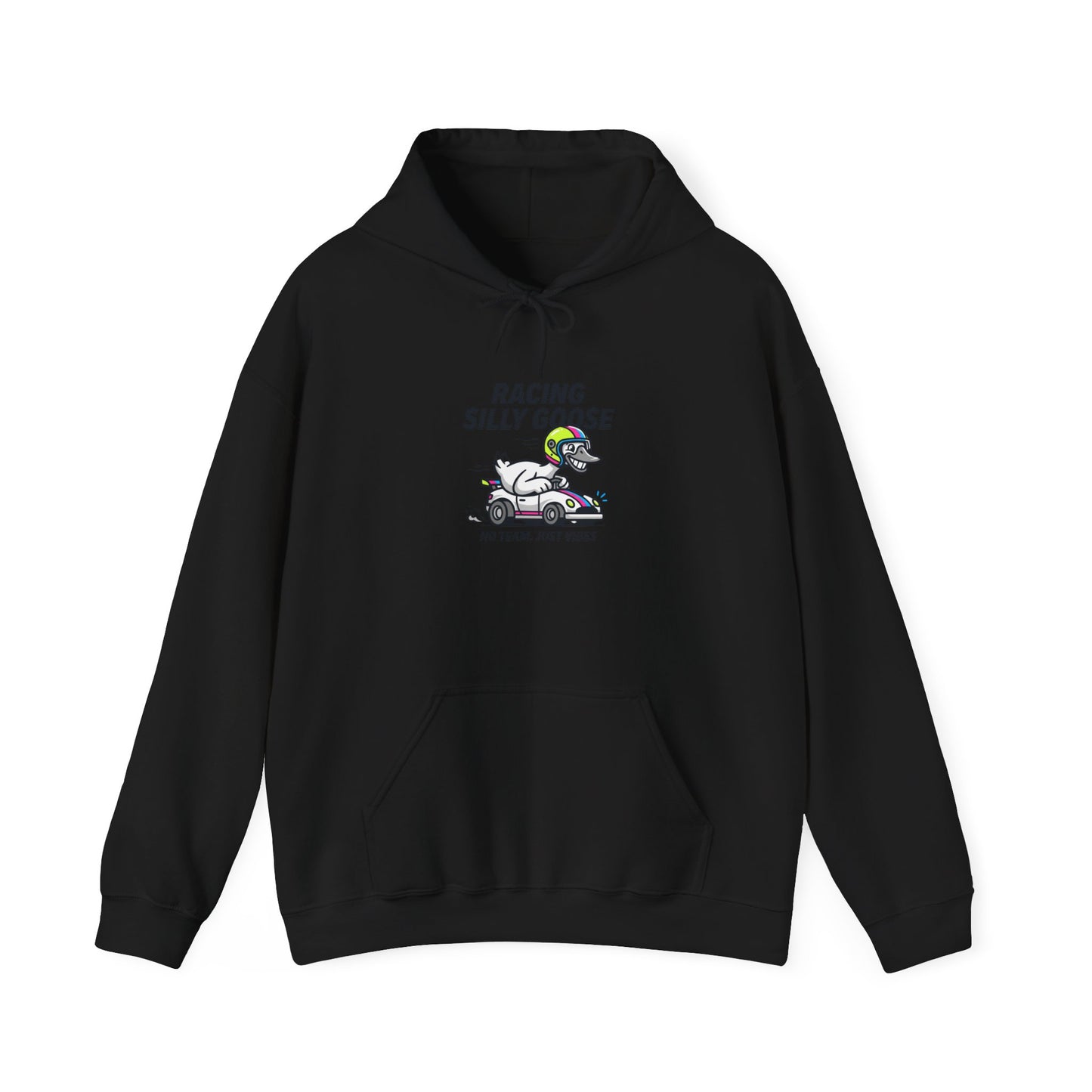 Racing Silly Goose Hoodie | motorsport parody, checkered pit crew humor