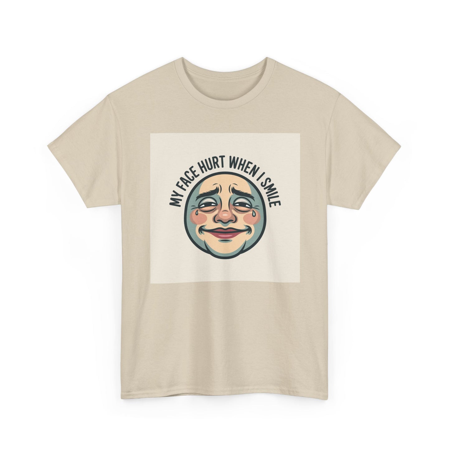 Graphic Tee — “My Face Hurt When I Smile” Vintage Sad Clown Laughing Design