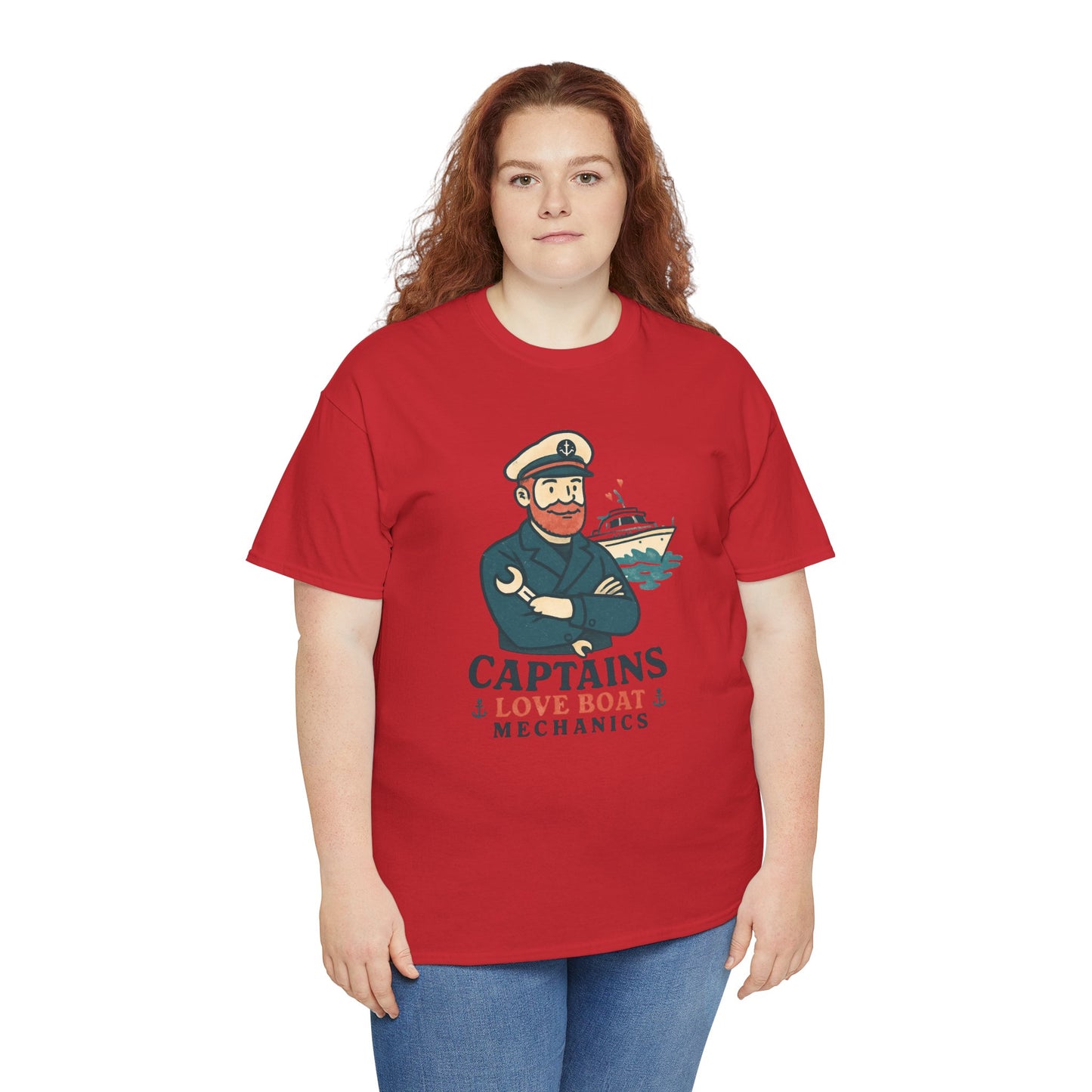 Captain Mechanics T‑Shirt — "Captains Love Boat Mechanics" Nautical Crew Tee