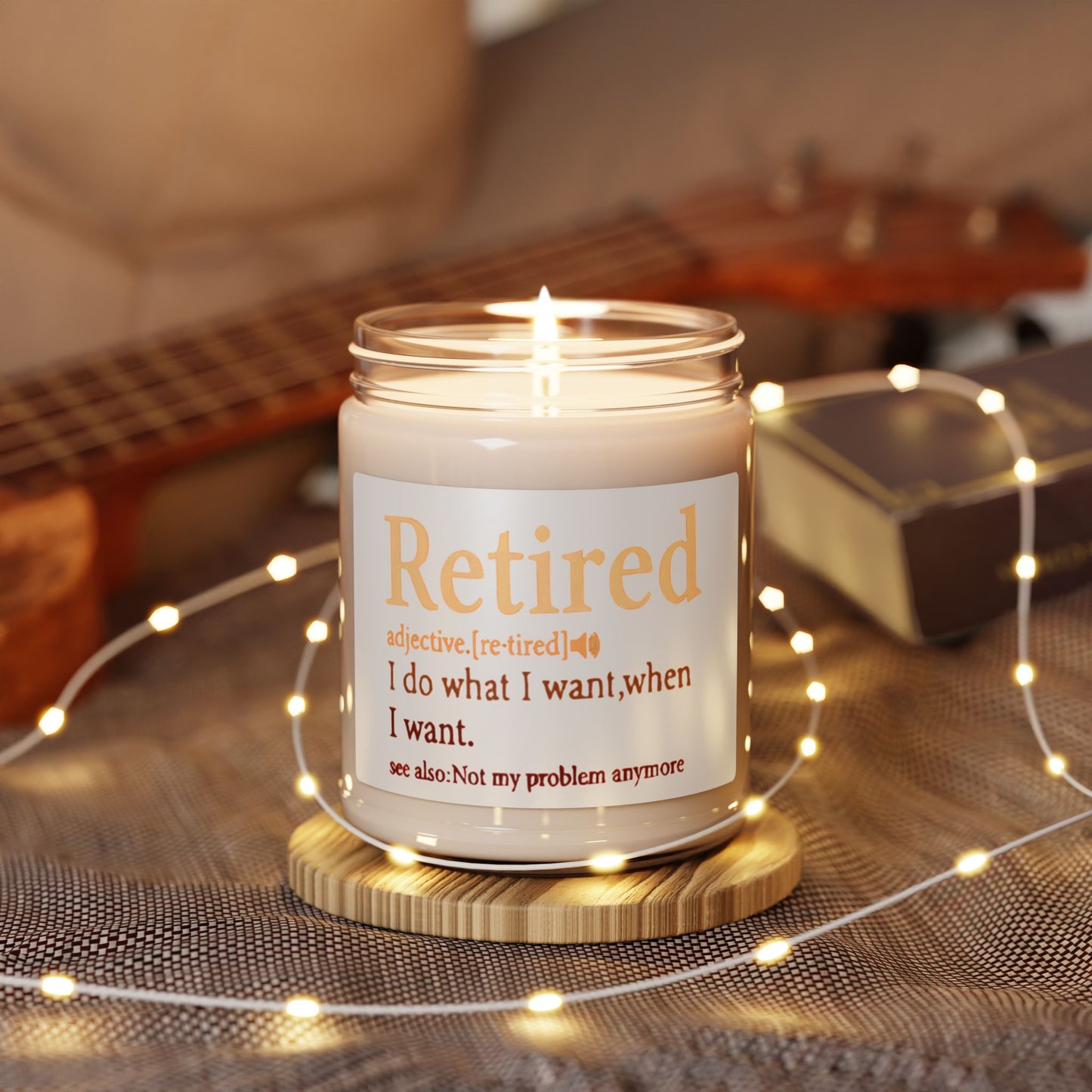 Retired Definition Scented Soy Candle — 9oz Funny Retirement Gift