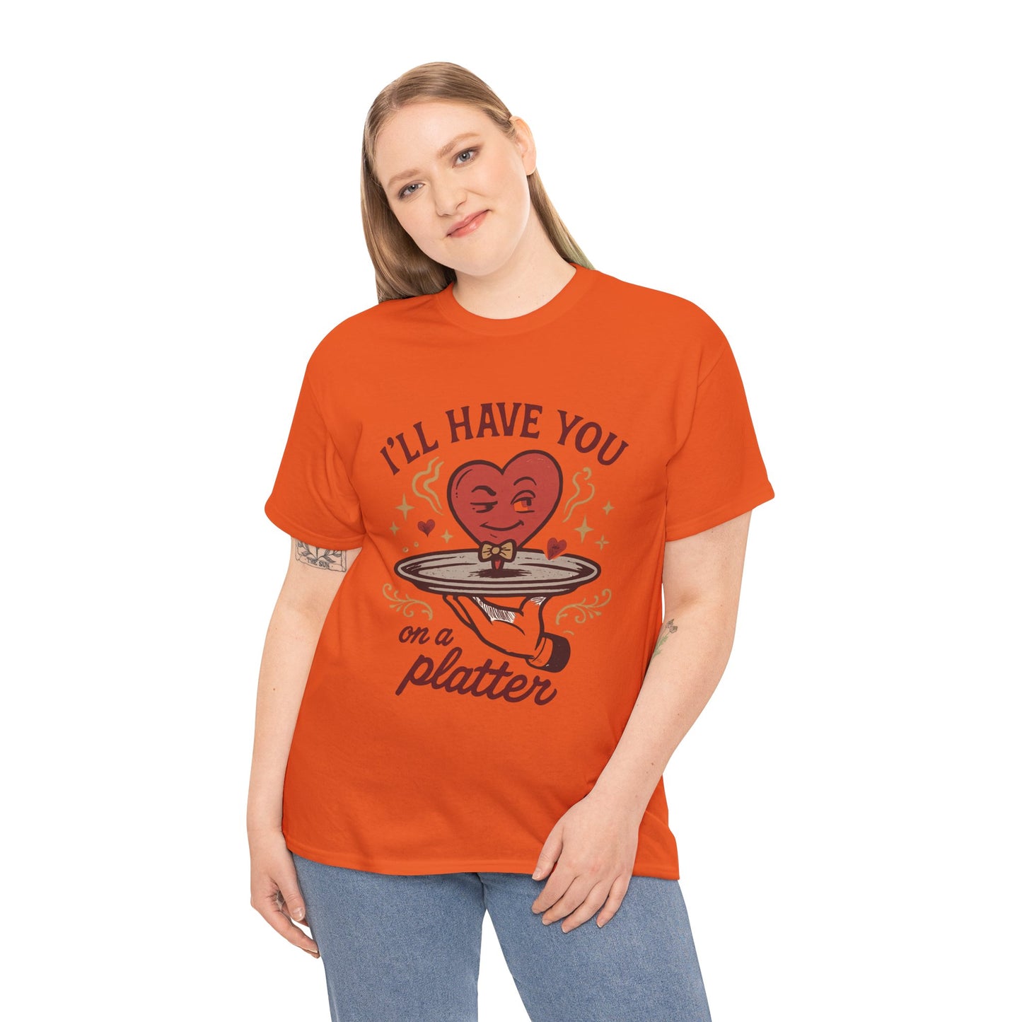 Valentine Heart on a Platter T-Shirt — I'll Have You on a Platter Cute Romantic Tee