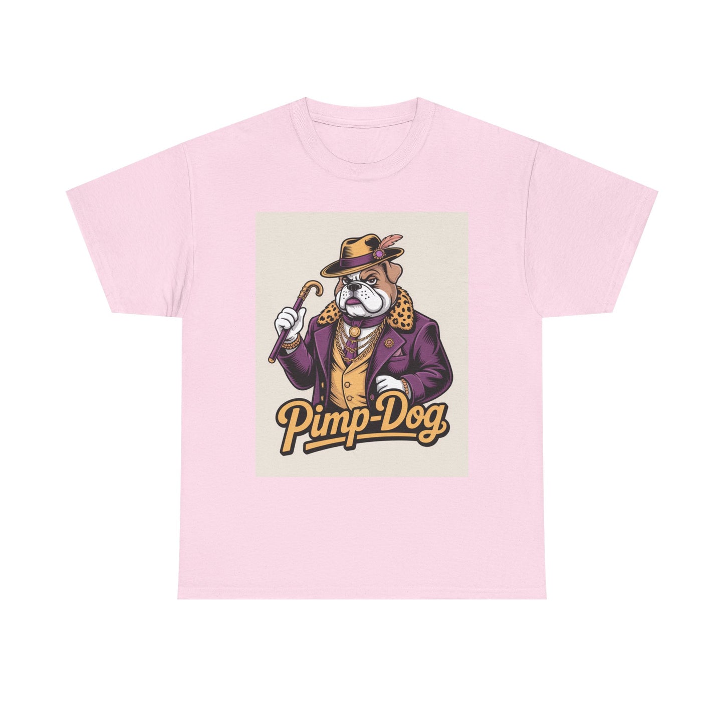 Pimp-Dog Graphic Tee — Retro Bulldog Character Shirt Printify