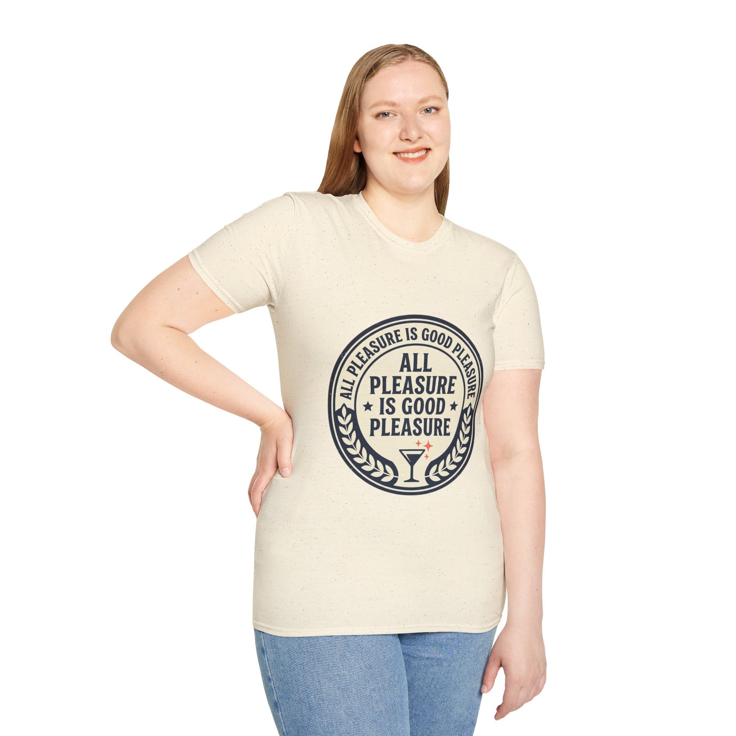 "All Pleasure Is Good Pleasure" Vintage Badge Tee