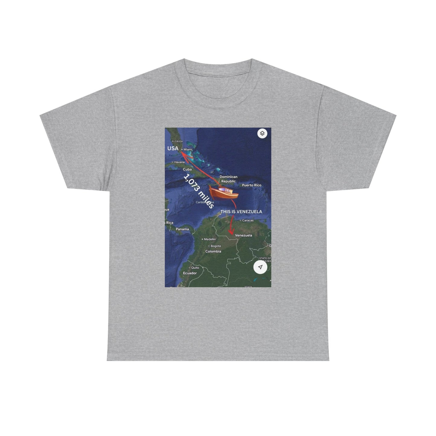 Weather Radar Tee — Tropical Storm Tracking Map Graphic Shirt Printify