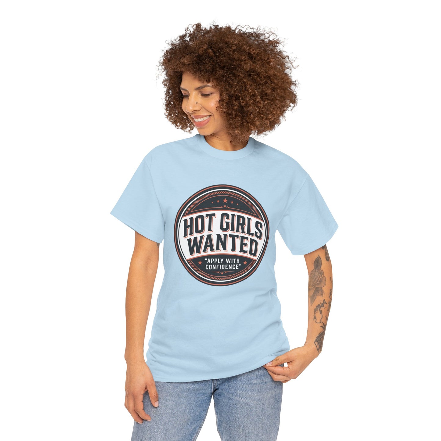 T-Shirt — "Hot Girls Wanted" Retro Badge Tee