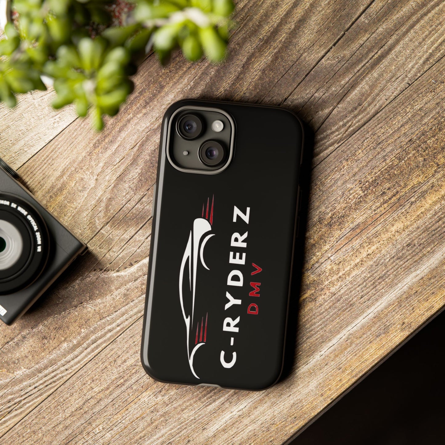 C-Ryderz DMV Black Slim Phone Case — Sporty Car Silhouette Protective Cover Printify