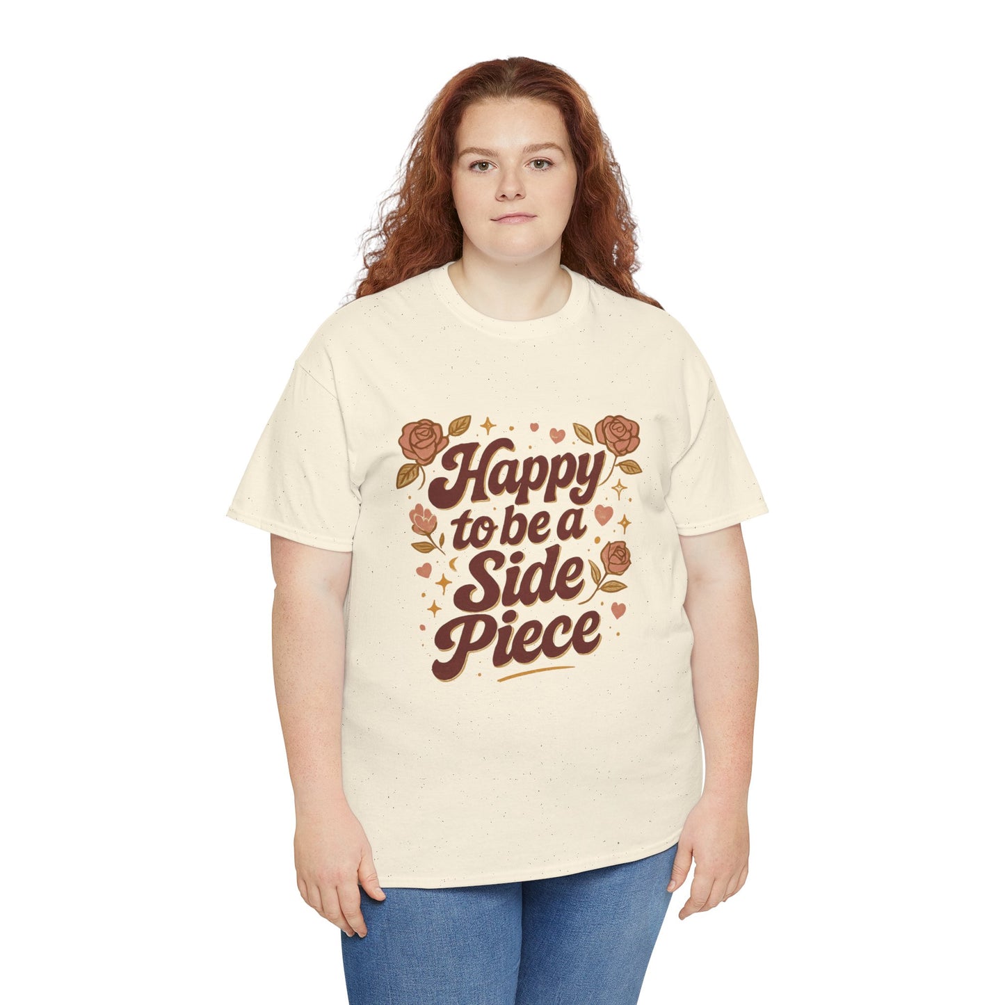 Happy to Be a Side Piece Tee — Retro Floral Statement T-Shirt