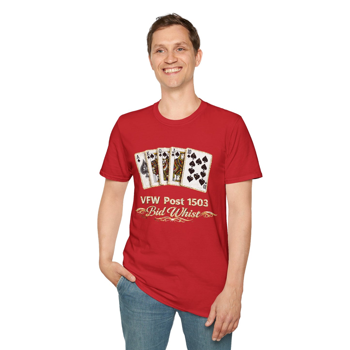 Bid Whist Playing Cards Tee — VFW Post 1503 Card Game T-Shirt