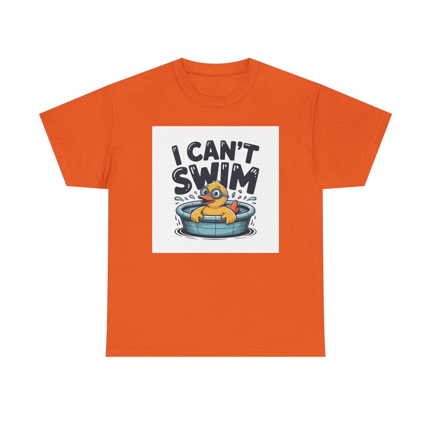 I Can't Swim Duck T-Shirt — Cute Funny Pool Float Graphic Tee