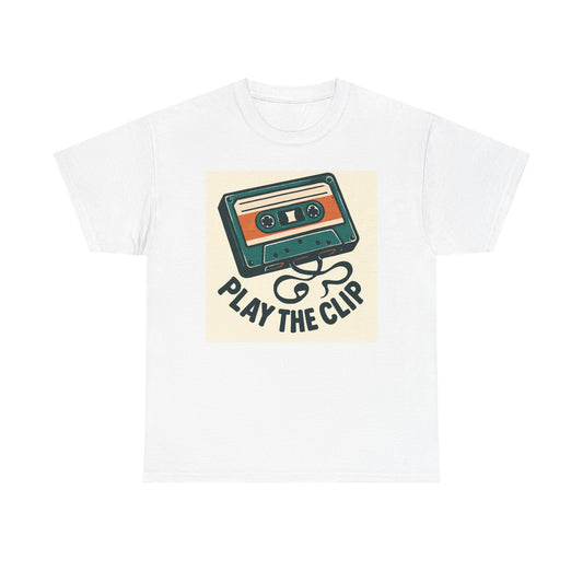 Cassette Tape 'Play the Clip' T-Shirt — Retro Music Tee