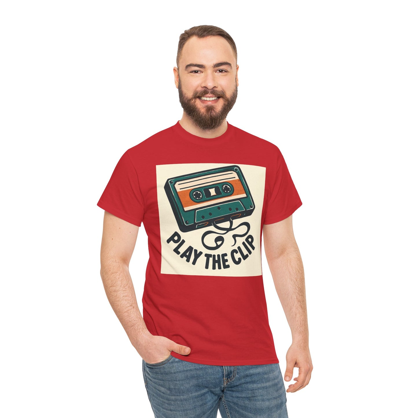 Cassette Tape 'Play the Clip' T-Shirt — Retro Music Tee Printify