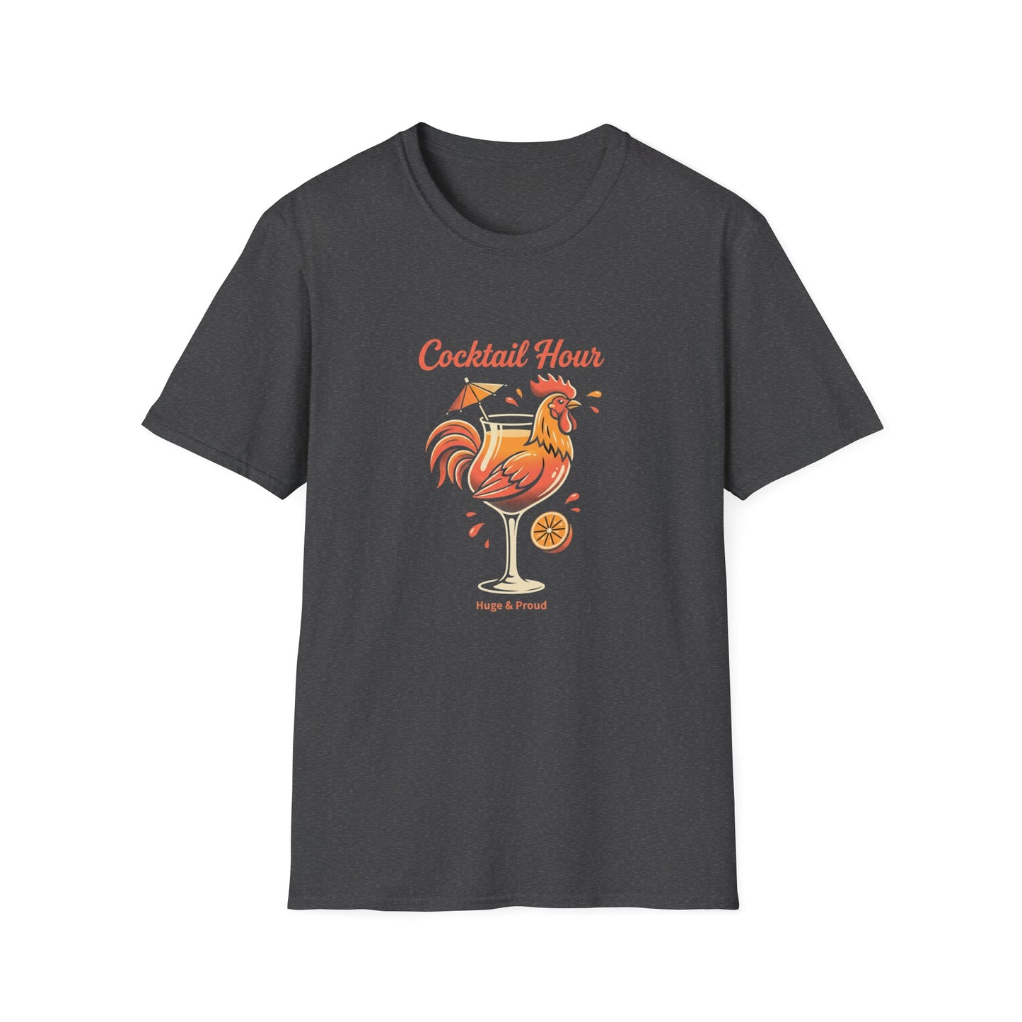 Cocktail Hour Rooster T-Shirt — Funny Bar & Happy Hour Graphic Tee