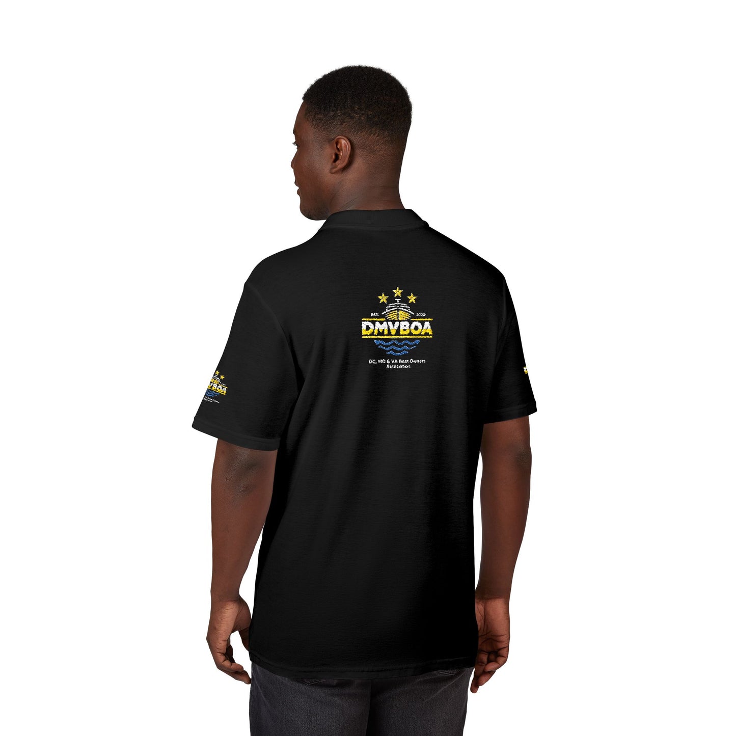 Unisex Pique Polo Shirt (Embroidery) Front and Back