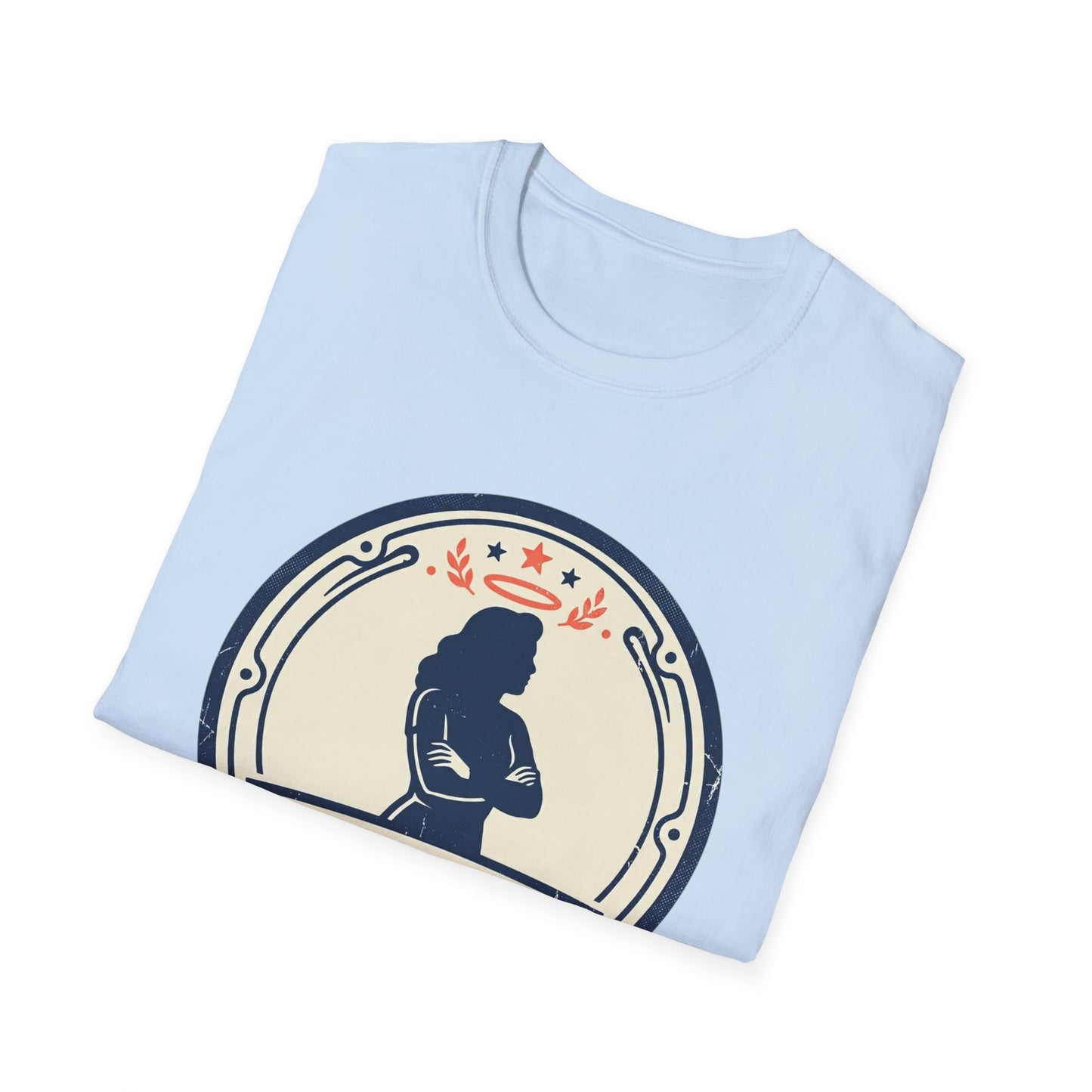 I Am Her Women’s T-Shirt — Empowering Mom & Woman Pride Vintage Badge Tee