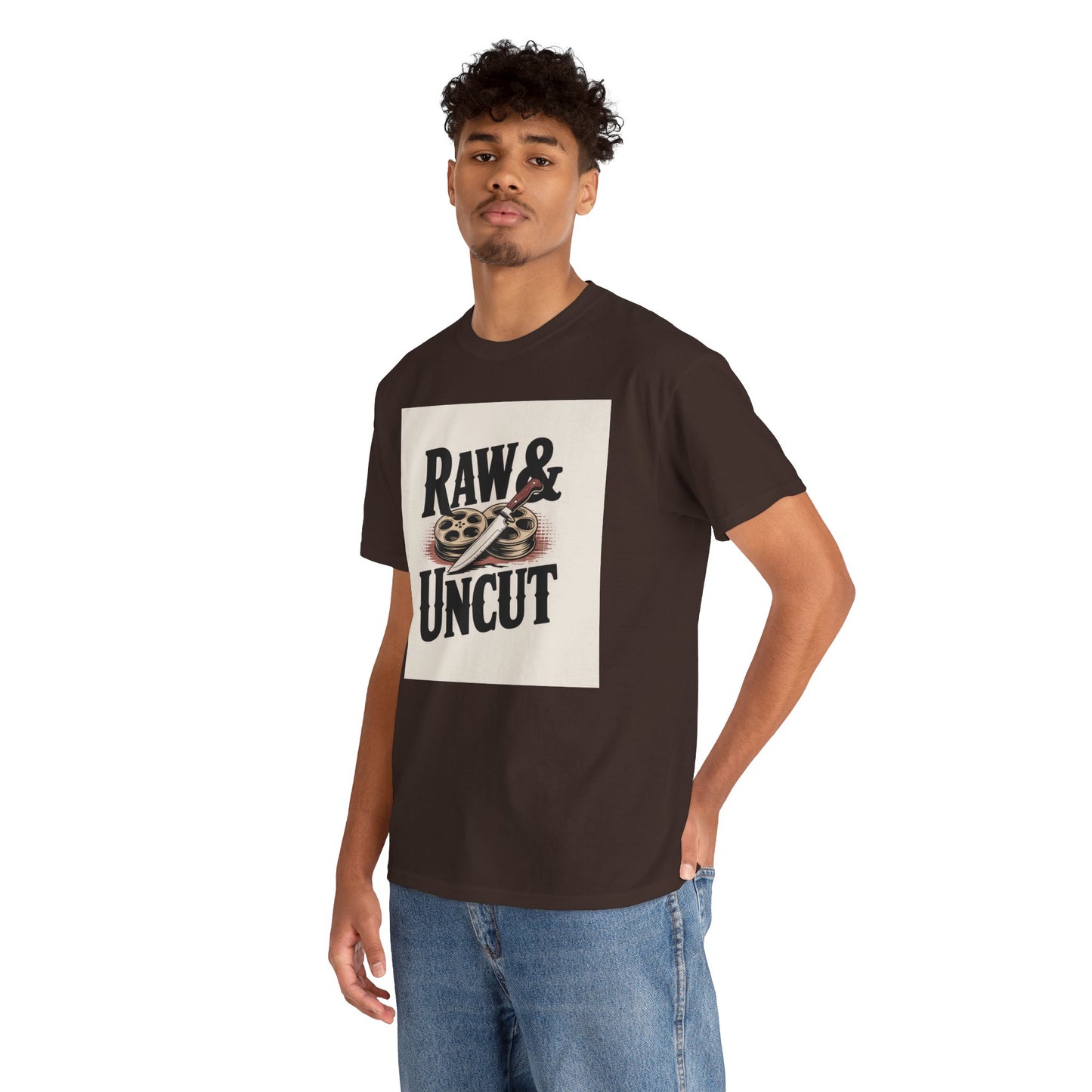 Raw & Uncut Graphic Tee — Vintage Film Reel Movie Lover T-Shirt