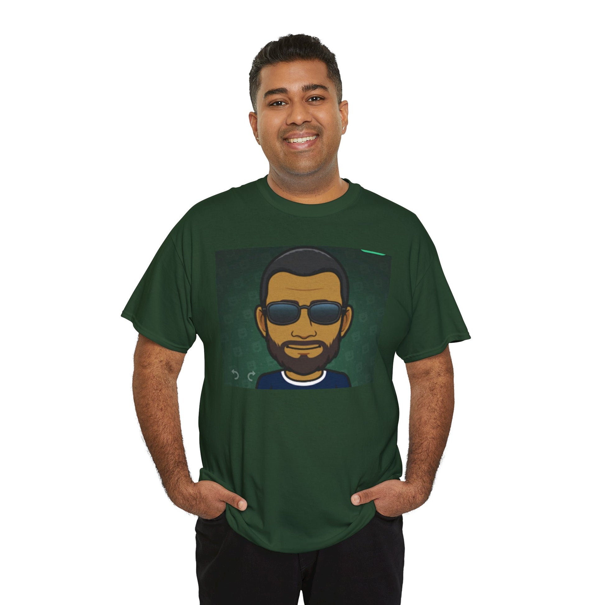 Bitmoji Portrait Tee — Cool Sunglasses Avatar Graphic T-Shirt Printify