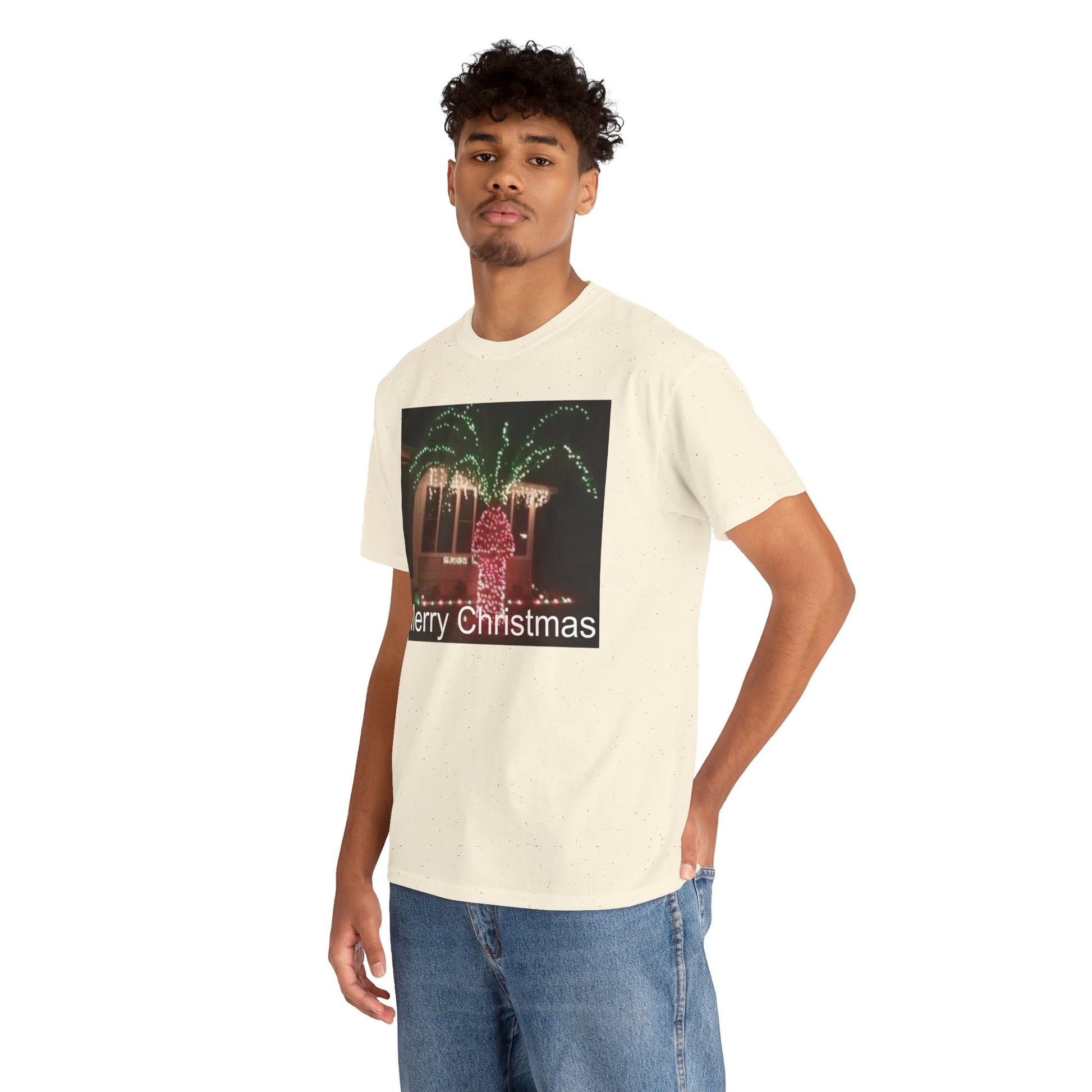 Christmas Lights Tee — 'Merry Christmas' Holiday Graphic T-Shirt Printify