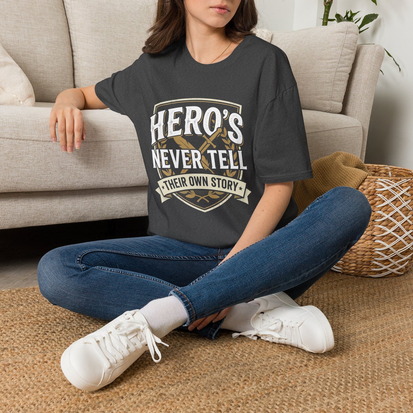 Hero's Never Tell T-Shirt — 'Hero's Never Tell Their Own Story' Graphic Tee for Veterans & First Responders
