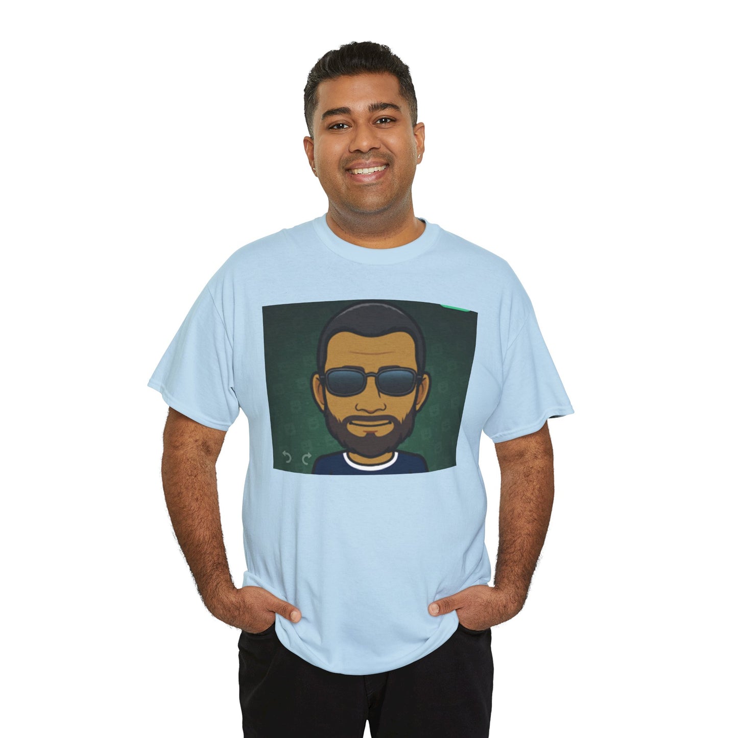 Bitmoji Portrait Tee — Cool Sunglasses Avatar Graphic T-Shirt Printify