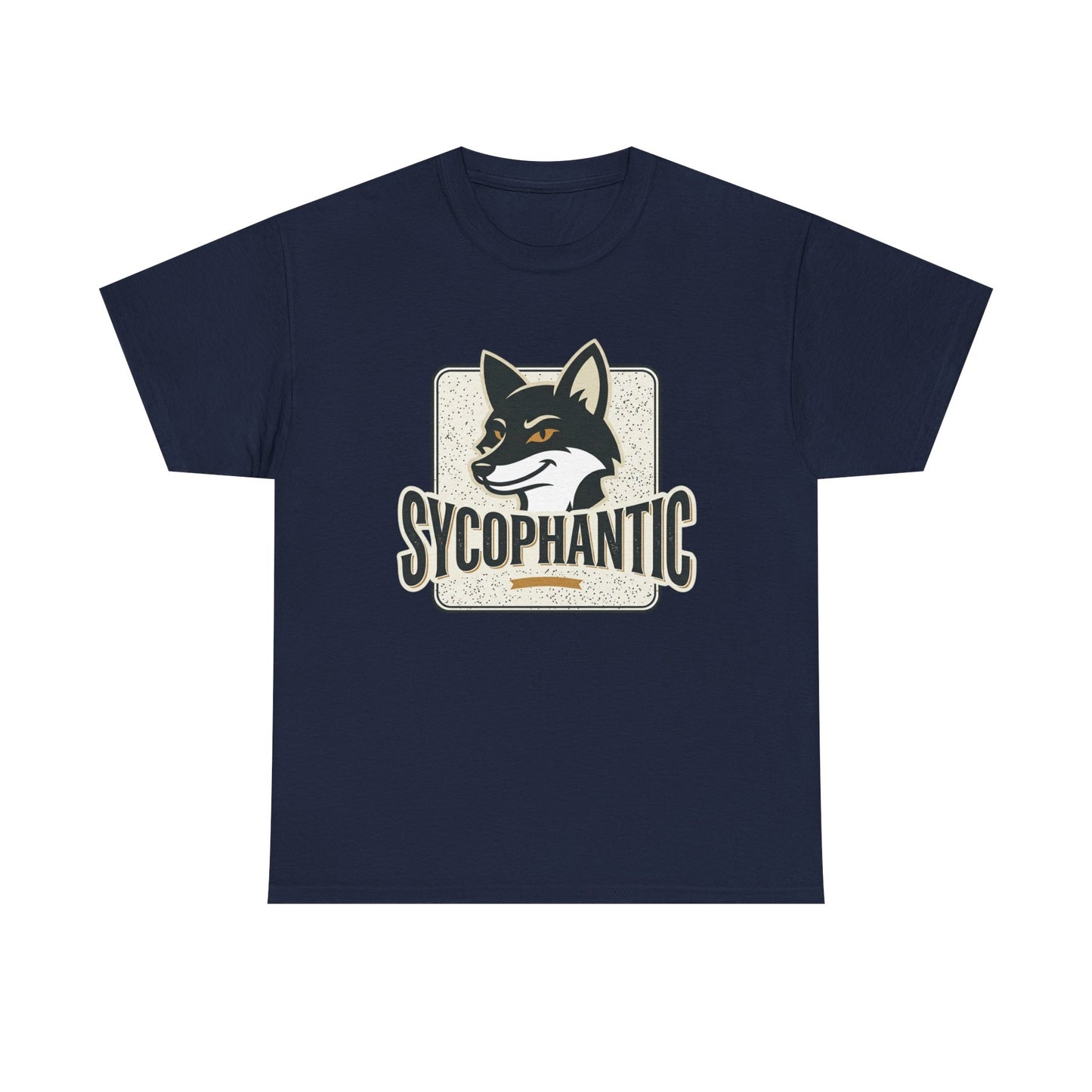 Sycophantic Fox Graphic Tee — Retro Animal Logo T-Shirt