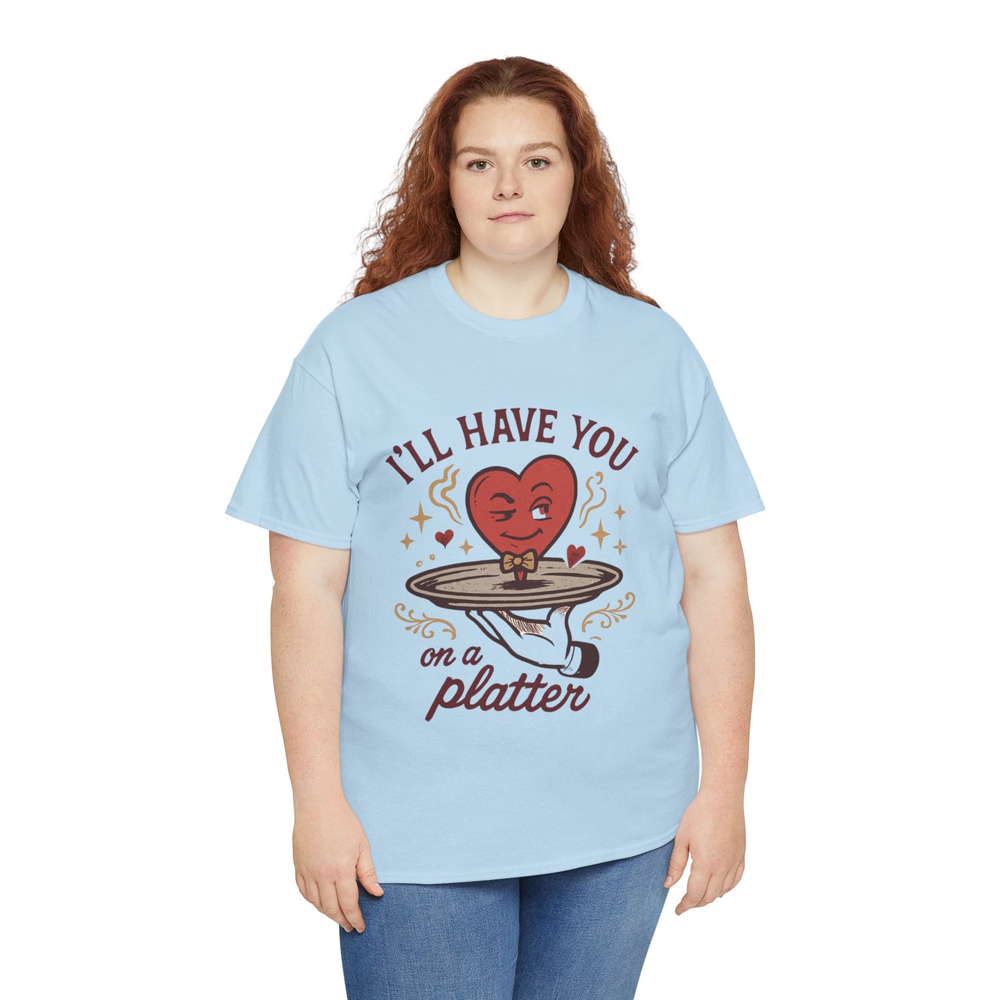Valentine Heart on a Platter T-Shirt — I'll Have You on a Platter Cute Romantic Tee