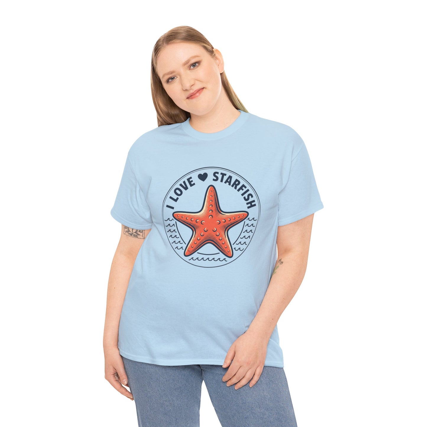 Starfish Tee — "I Love Starfish" Beach Graphic T-Shirt