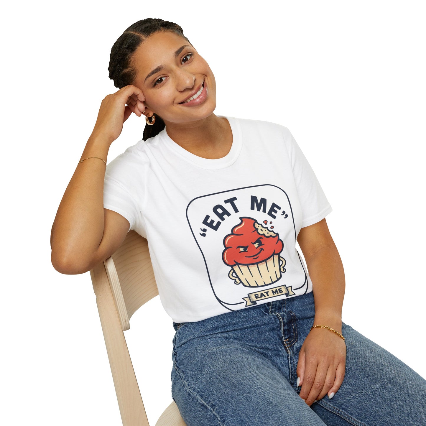 Cupcake Graphic T-Shirt — "Eat Me" Retro Dessert Tee