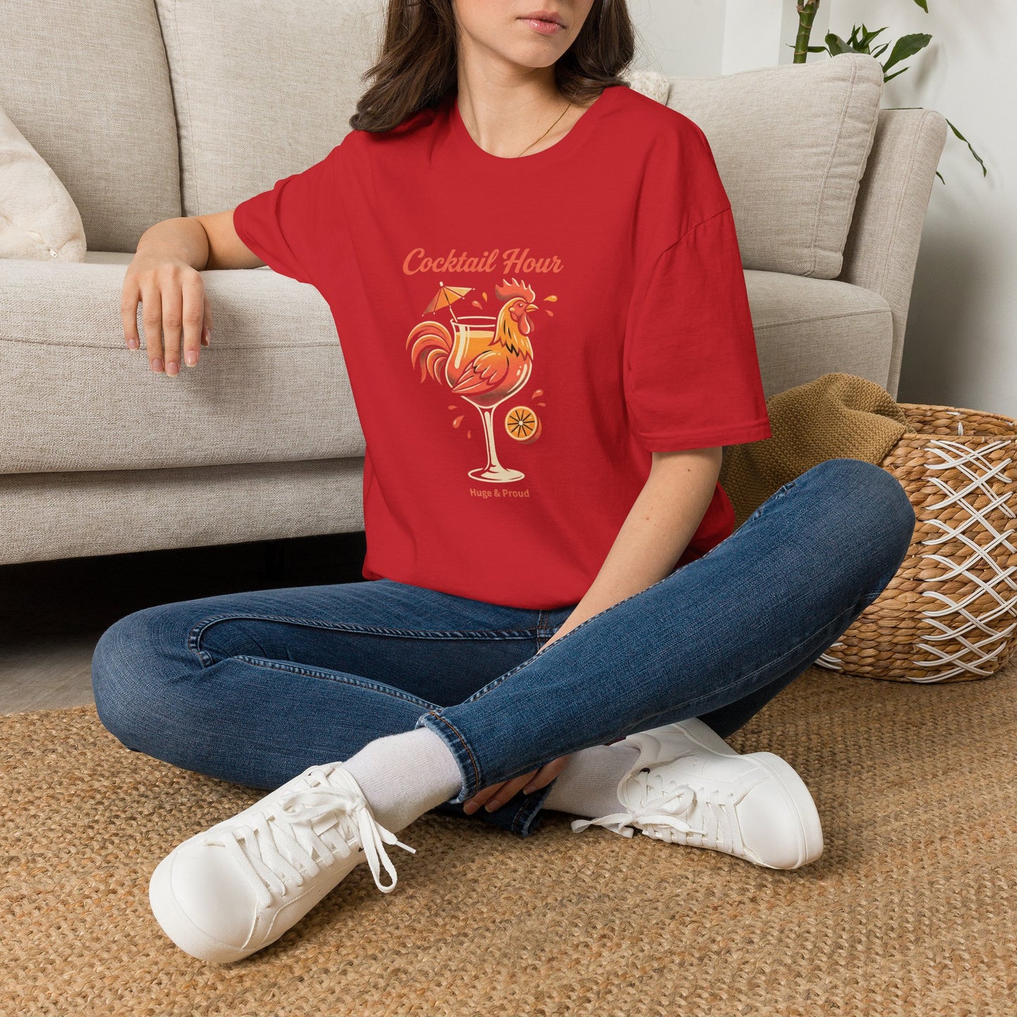 Cocktail Hour Rooster T-Shirt — Funny Bar & Happy Hour Graphic Tee