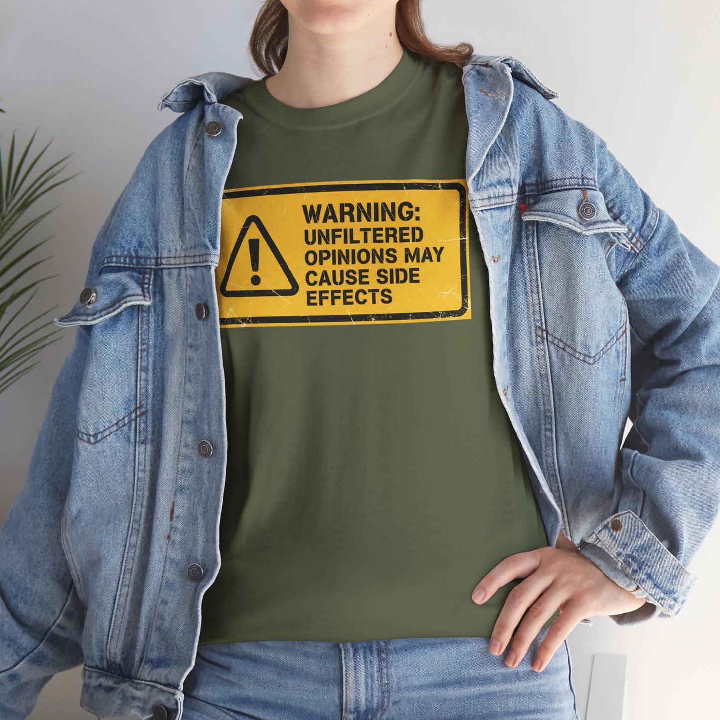 T-Shirt — "Warning: Unfiltered Opinions May Cause Side Effects" Graphic Tee