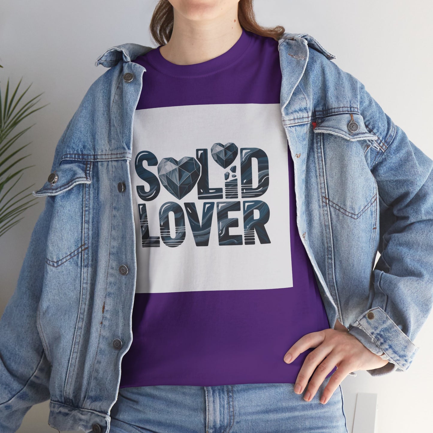 Solid Lover T‑Shirt — Bold Heart Typography Tee for Couples & Romance