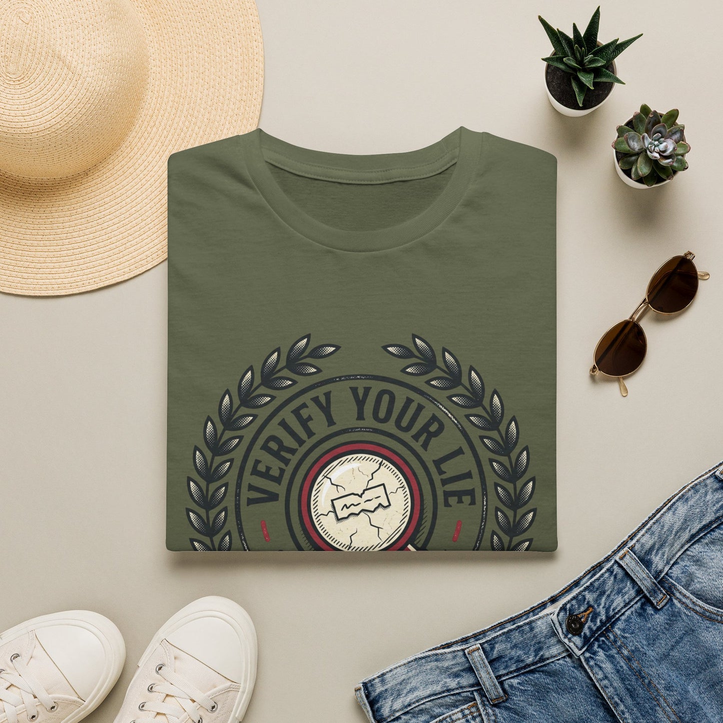 Verify Your Life T-Shirt — Vintage Badge Graphic Tee for Curious Minds