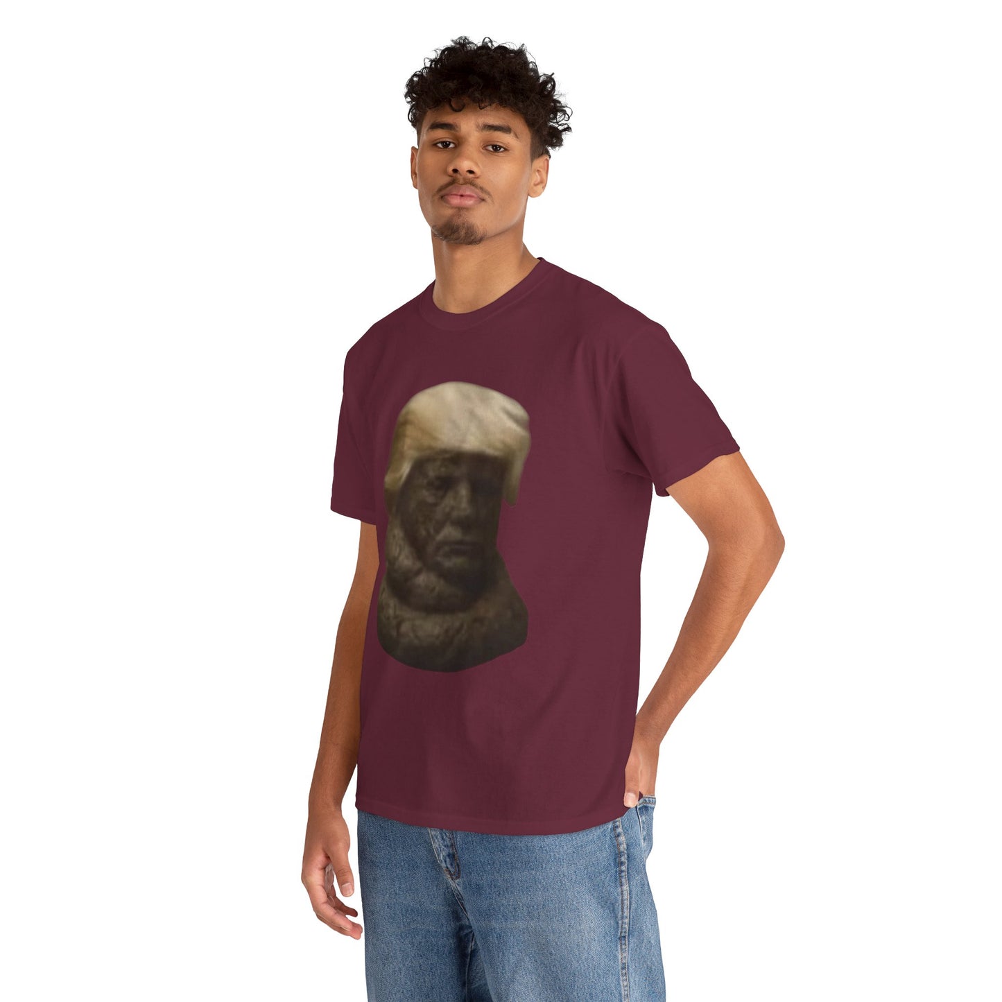 Graphic Tee — Bronze Bust Illustration T‑Shirt