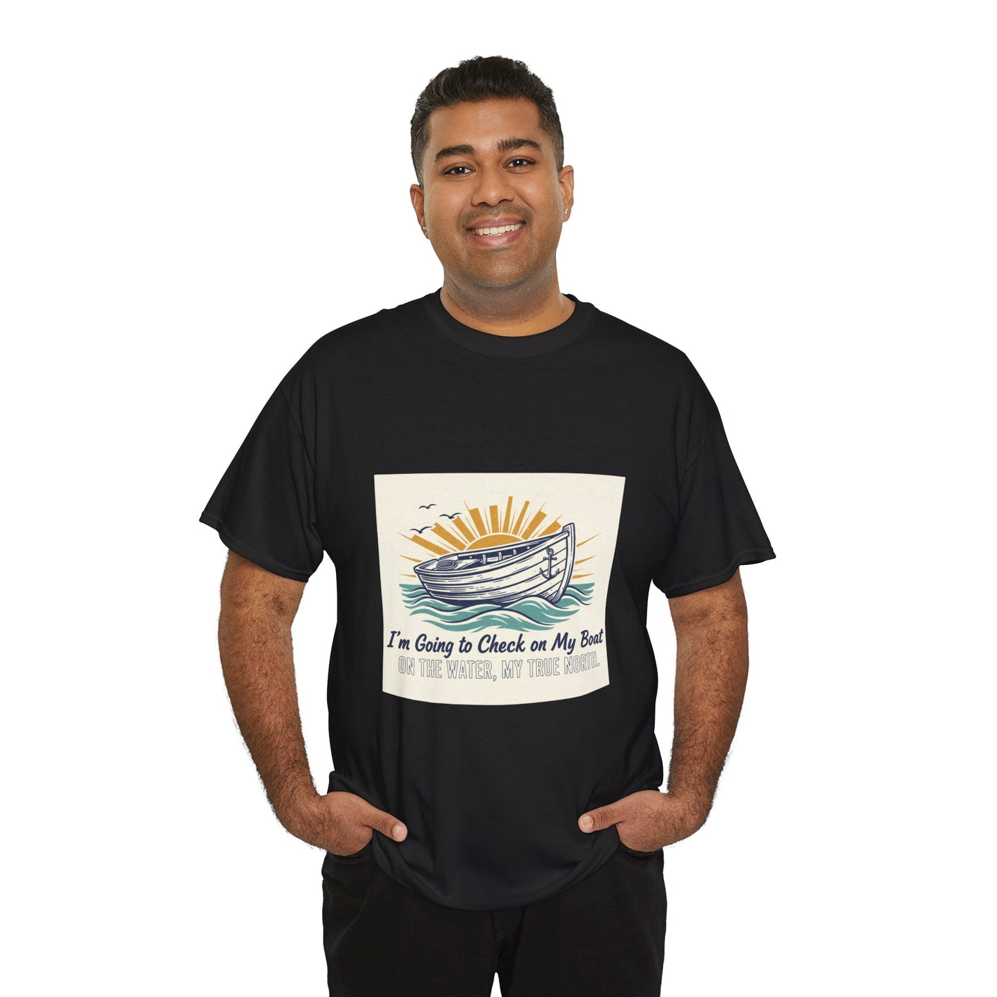 Boat T-Shirt — "I'm Going to Check on My Boat" Vintage Nautical Tee