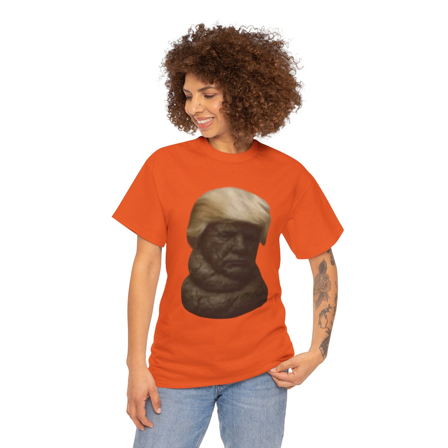 Graphic Tee — Bronze Bust Illustration T‑Shirt