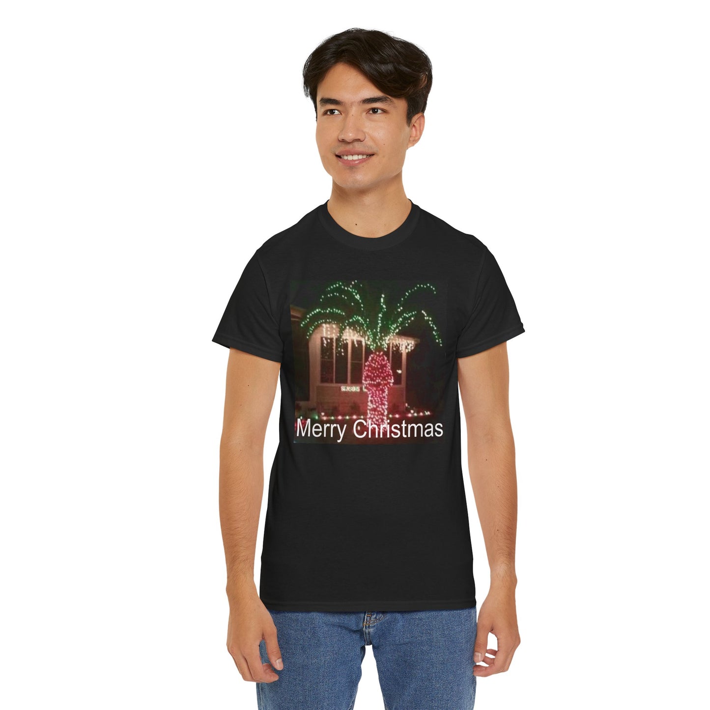 Christmas Lights Tee — 'Merry Christmas' Holiday Graphic T-Shirt Printify