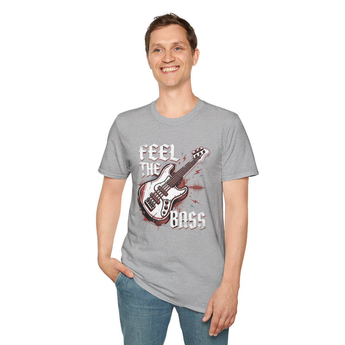 Bass Guitar Graphic T-Shirt — Rock Music Tee ("Bass Player")