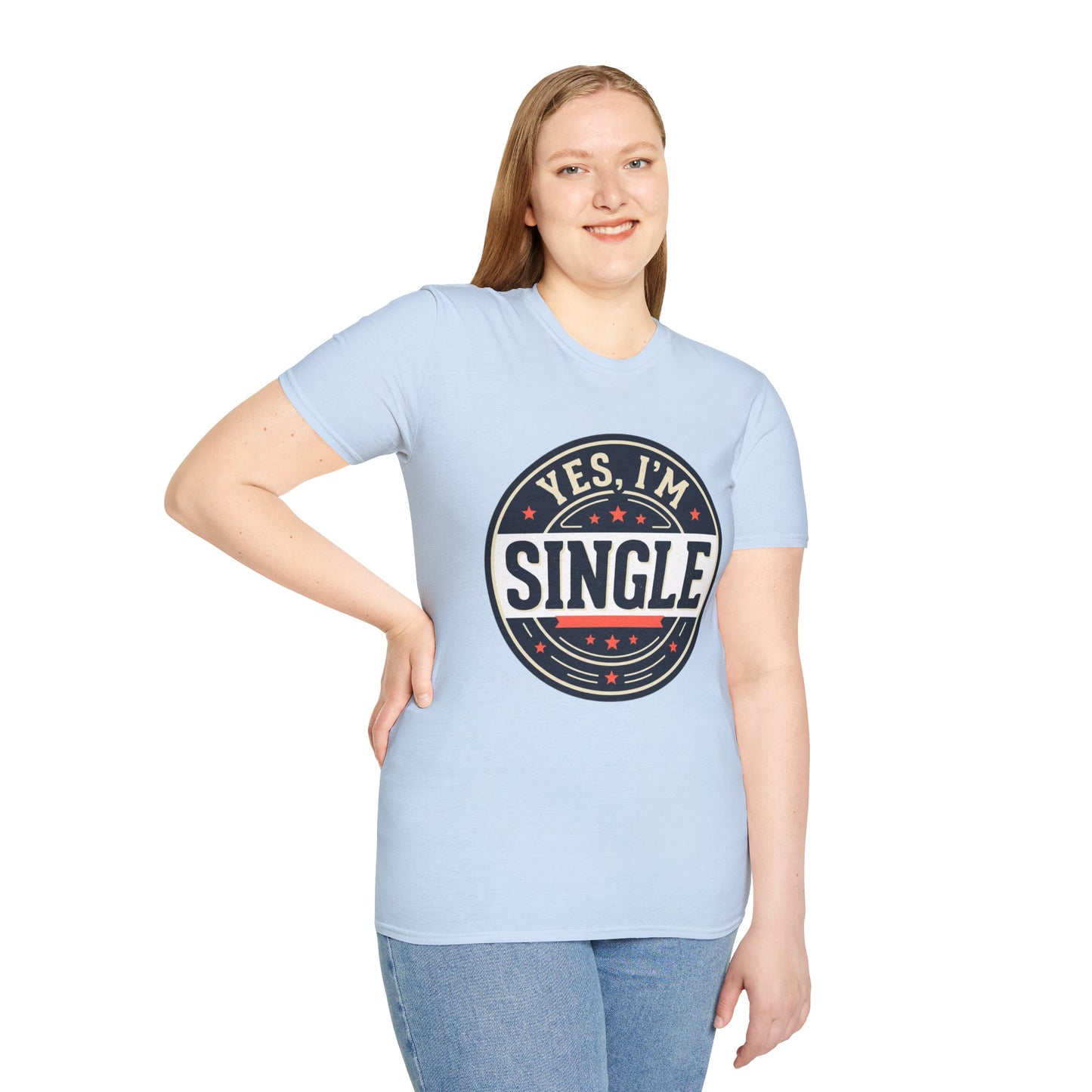 "Yes, I’m Single" Graphic Tee - Single Badge T-Shirt