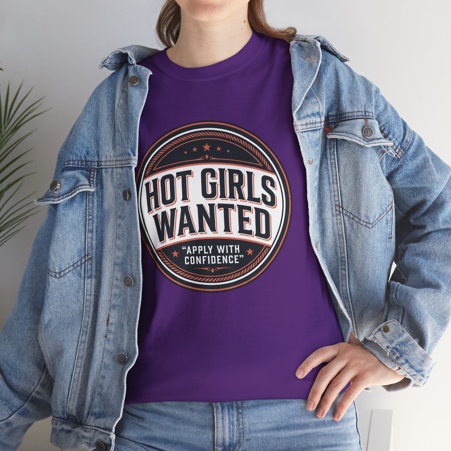 T-Shirt — "Hot Girls Wanted" Retro Badge Tee